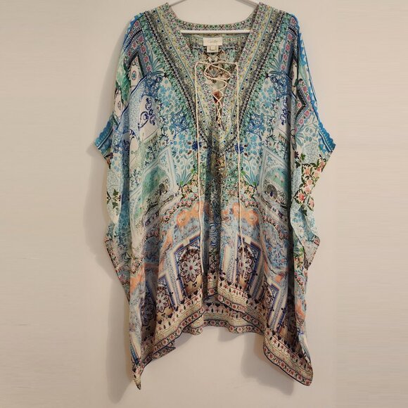 Camilla Short Lace Up Kaftan Lovers Retreat One Size OS b88 - Picture 2 of 7